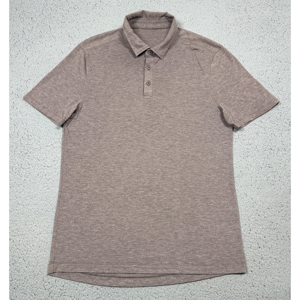 Lululemon Polo Shirt Mens Medium Red Performance Golf Athletic Stretch Casual